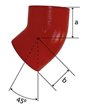 Technical drawing Knee of 45 SMU