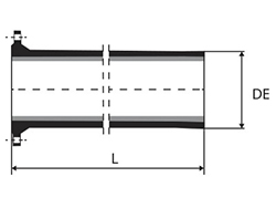 Technical drawing Pipe Flange bag with or without sealing flap