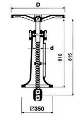 Desenho técnico Pedestal de manobra simples - 1