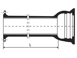 Desenho técnico Tubo flange bolsa com ou sem aba de vedação