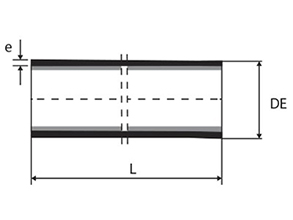 Desenho técnico Tubo ponta ponta com ou sem aba de vedação