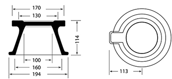 Desenho técnico tampão para registro TD 5