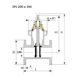 Desenho técnico válvula Euro 22 DN 200 a 300